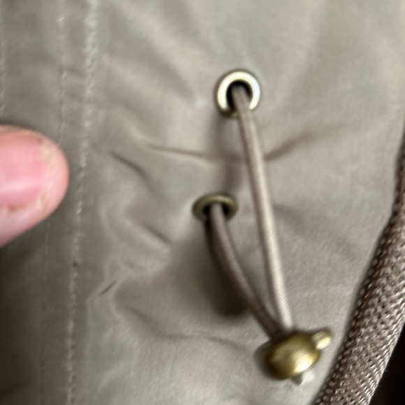 London Fog Woman’s  Beige Military Jacket style - size large- hood, pockets- - Picture 13 of 16